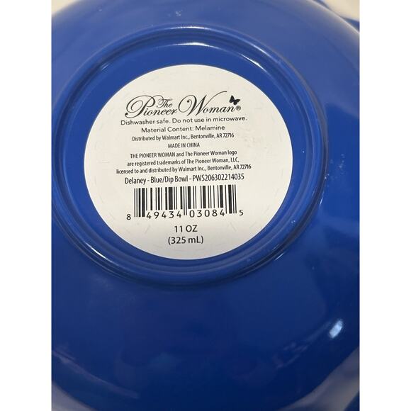 Pioneer Woman 5.25 Dip/Prep Delaney Blue Melamine Bowls NEW set of 2 cereal chic - Picture 6 of 6